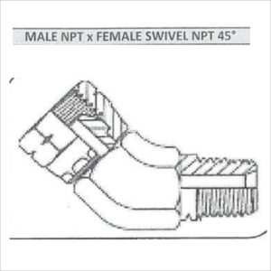 MALE NTP x FEMALE SWIVEL NPT 45°